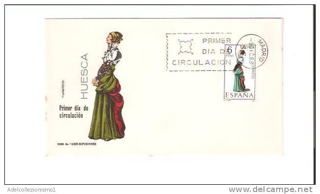 12215)lettere F.d.c Huesca Spagnola Con 6ptas Verso Madrid Del 30-12-1968 - Storia Postale