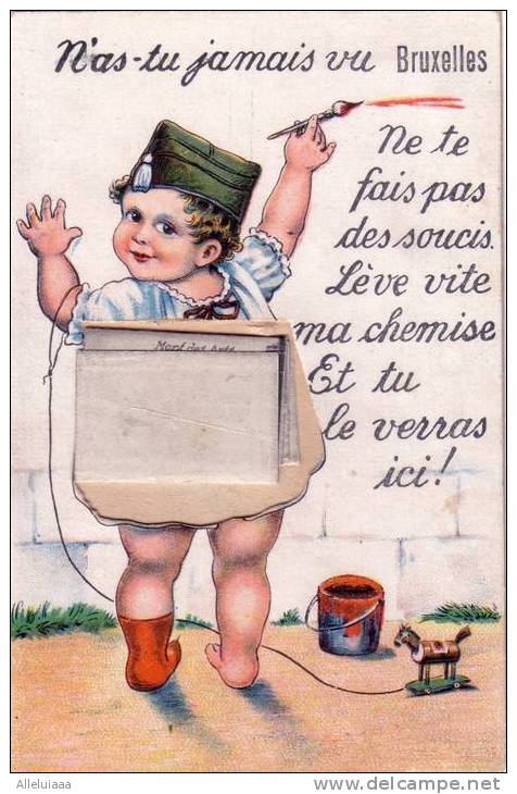 CPA BELLE Carte Postale Dépliant BRUXELLES Enfant Pinceau - Panoramische Zichten, Meerdere Zichten