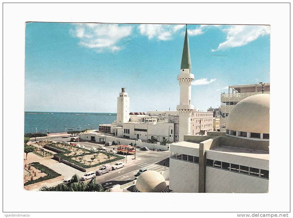 TRIPOLI (LIBYA) 1965 - Moschea Di Sidi Belimam E Hotel Uaddan - ANIMATA-AUTO - Viaggiata - In Buone Condizioni. - Libia