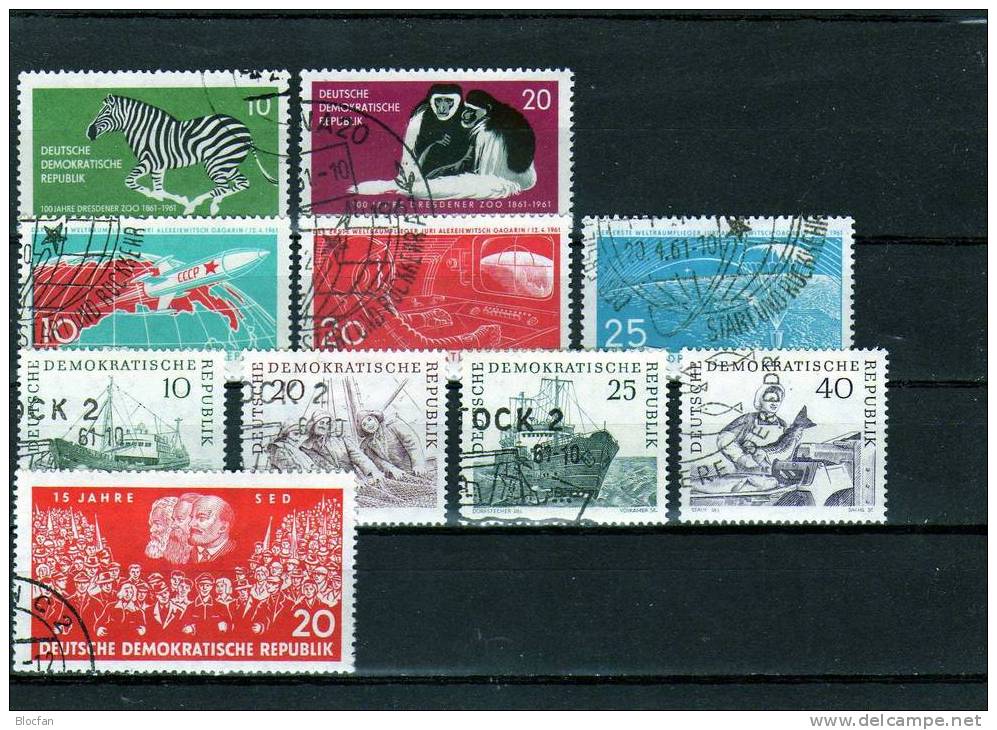 II.Quartal 1961 O DDR 817/0-835/7 Fischer,Gedenktag,Raumflug,Zoo,Kinder,Sport,Halle... 30€ - Apen