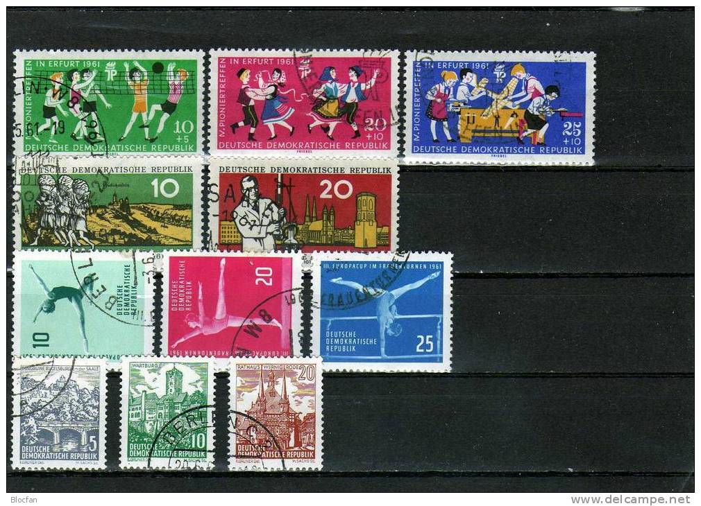 II.Quartal 1961 O DDR 817/0-835/7 Fischer,Gedenktag,Raumflug,Zoo,Kinder,Sport,Halle... 30€ - Apen