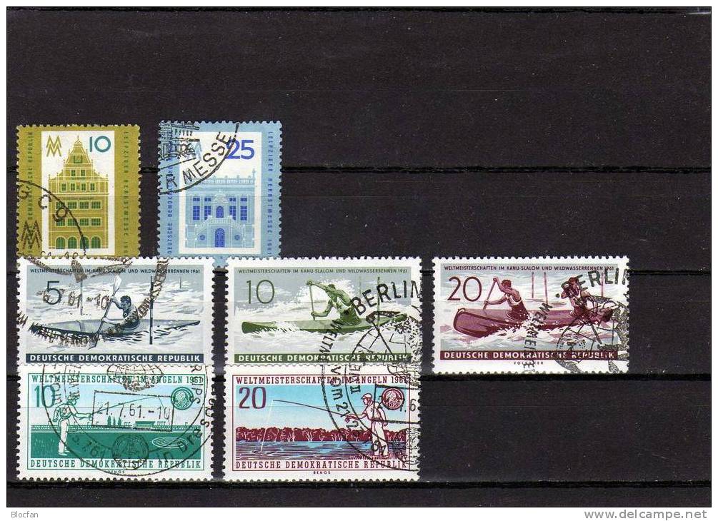 III.Quartal 1961 O DDR 838/0-854/6 Kanu, Angeln, Messe, Ulbricht, Gedenkstätte, IGA 26€ - Canoa