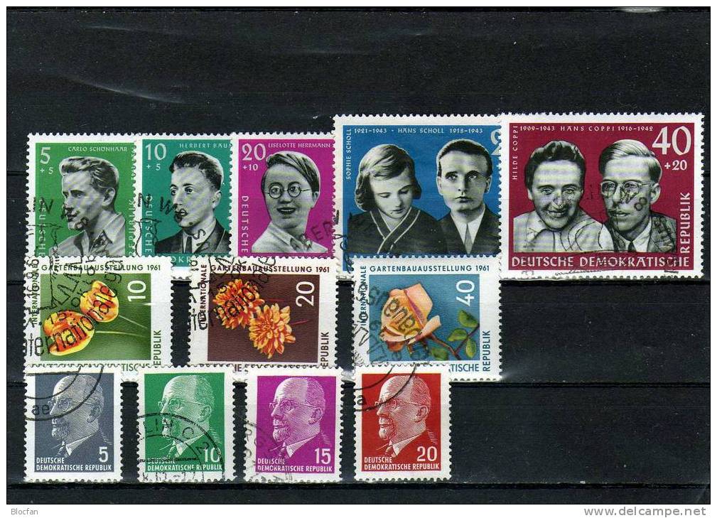 III.Quartal 1961 O DDR 838/0-854/6 Kanu, Angeln, Messe, Ulbricht, Gedenkstätte, IGA 26€ - Canoe