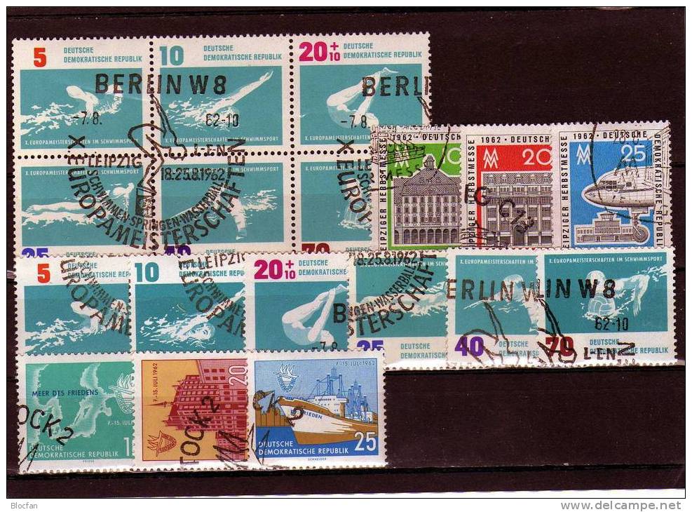 III.Quartal 1962 O DDR 898/0-917 Ostsee,Helsinki,Schwimmen,Messe,Verkehr,Kosmos 56€ - Maritime