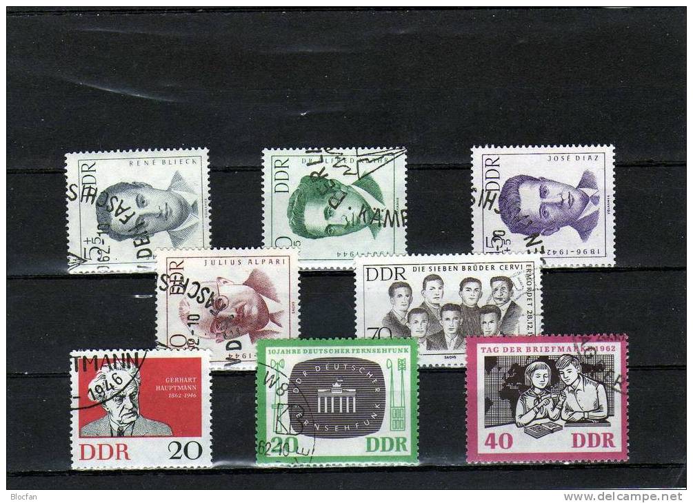 IV.Quartal 1962 O DDR 918/2-926/3 Antifaschisten, Fernsehen, Hauptmann, Kosmos 66€ - Informática