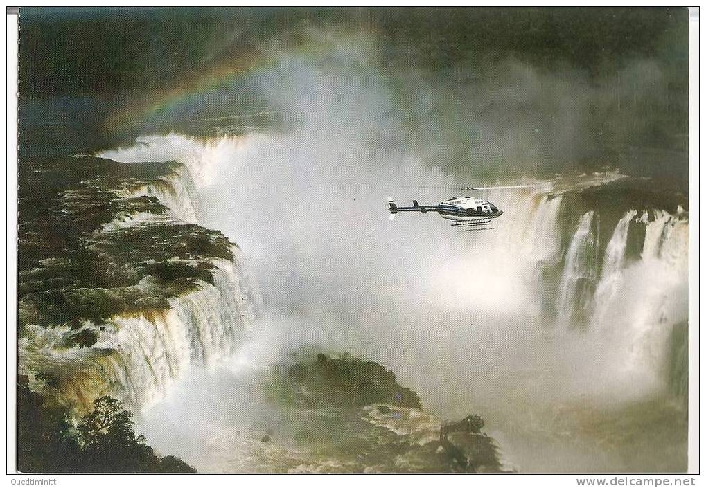 Brésil.Chutes D'Iguaçu. Cpm Publicitaire. - Hélicoptères