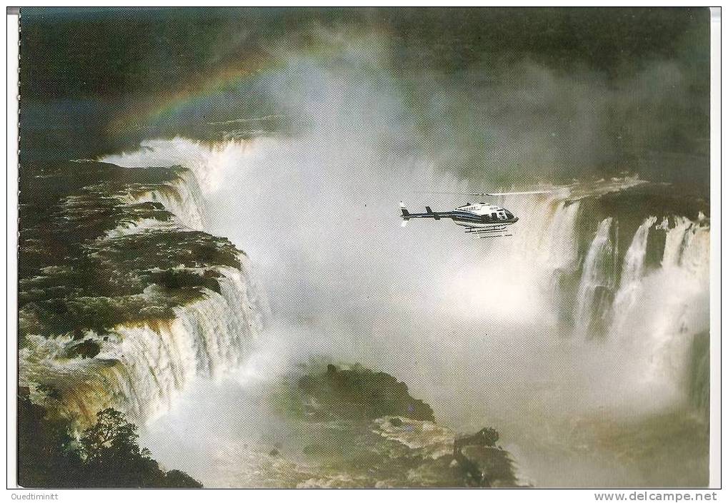 Brésil.Chutes D'Iguaçu. Cpm Publicitaire. - Helikopters