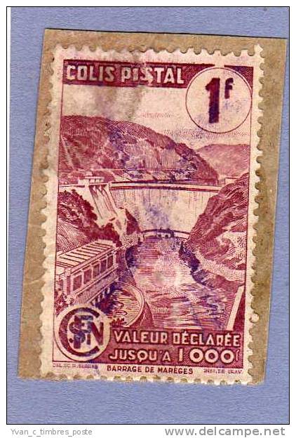 FRANCE TIMBRE COLIS POSTAUX N° 216A OBLITERE SUR FRAGMENT - Gebraucht