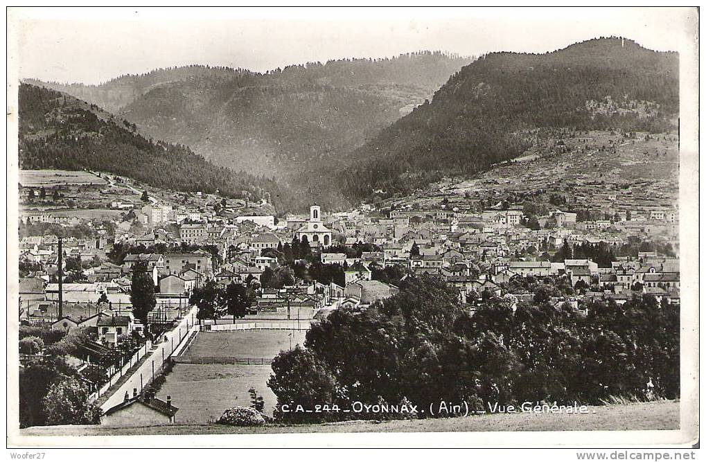 CPSM Noir Et Blanc  OYONNAX  Vue Générale - Oyonnax