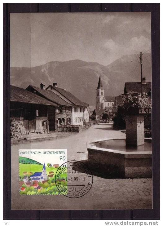 Maxi Carte - LIECHENSTEIN - 01-03-1999 - Paysages, Village, Maison - 17 - Maximumkaarten