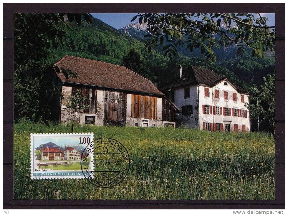 Maxi Carte - LIECHENSTEIN - 01-03-1999 - Scott N°1071 - Paysages, Maison, Habitation - 21 - Maximumkaarten