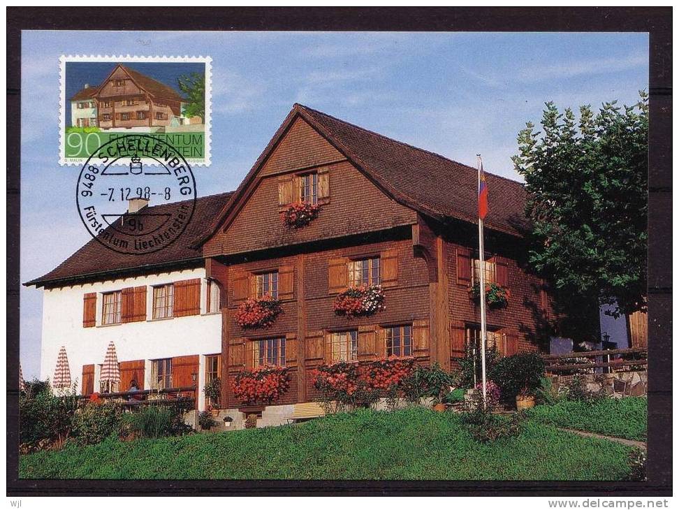 Maxi Carte - LIECHENSTEIN - 07-12-1998 - Scott N° 1132 - Paysages, Maison, Habitation - 28 - Maximumkaarten