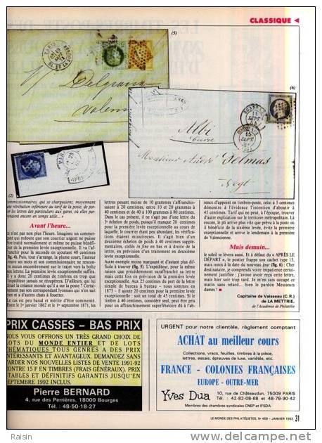Le Monde Des Philatélistes N°459 Janv.1992 Les Français Sur Timbres étrangers L´Année Du Singe Iris Et Pétain TBE - French (from 1941)