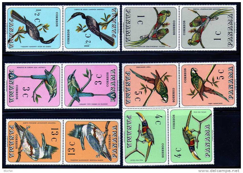 WWF Vogelarten Nationaler Naturschutz 1967 Panama 998/4 A + 6 X KD-Paare I ** 70€ - Umweltschutz Und Klima