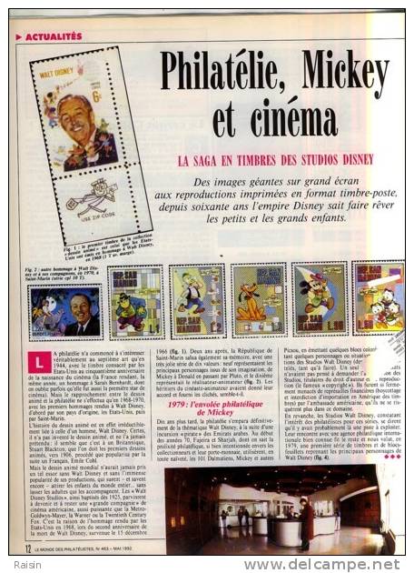 Le Monde Philatélique N°463 Mai1992 DISNEY  MALDIVES  Grande BRETAGNE ESPAGNE TBE - French (from 1941)