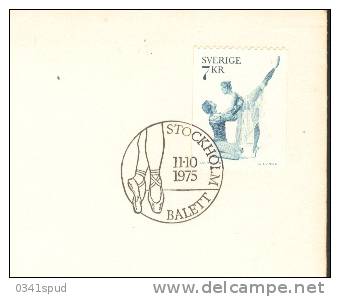 1975  Suede  FDC Danse Danza Dance  Balletto  Ballet   Sur Lettre Entiere - Baile