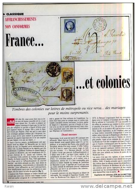 Le Monde Philatélistes N°461 Mars1992 PARIS En Timbres UNESCO Expéditions Afrique Du Sud En Antarctique TBE - Français (àpd. 1941)