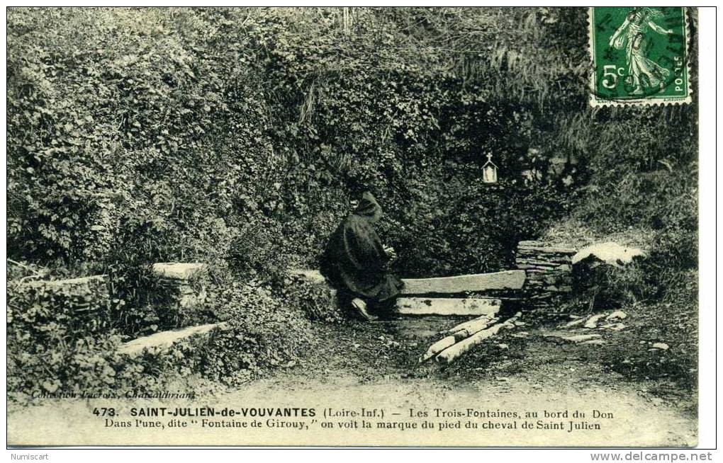 CPA...DE ST JULIEN DE VOUVANTES...ANIMEE...LES TROIS-FONTAINES AU BORD DU DON... - Saint Julien De Vouvantes