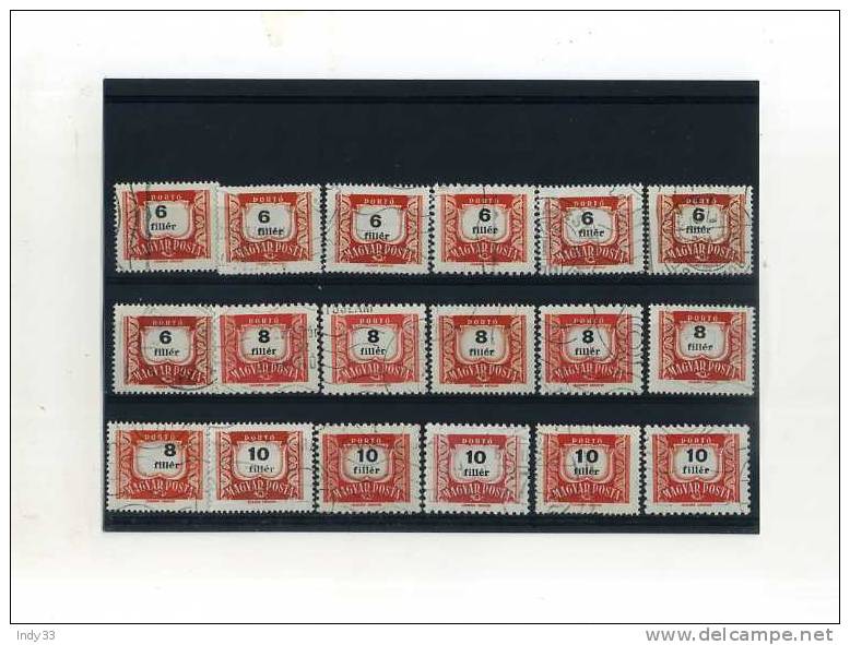 -  HONGRIE . SUITE DE TIMBRES PORT DU . - Postage Due