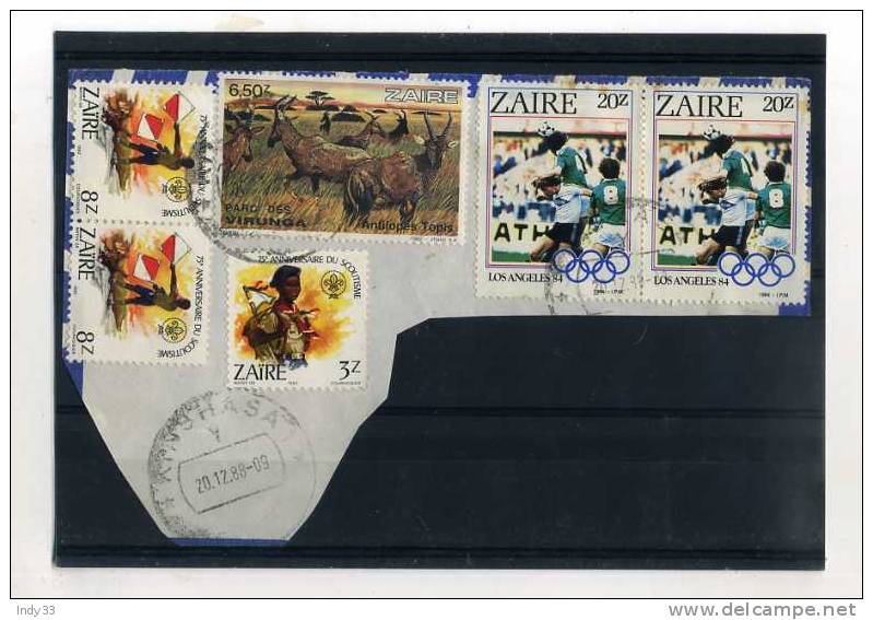 - ENSEMBLE DE TIMBRES DU ZAÏRE  . TIMBRES SUR FRAGMENTS 20/12/88. - Used Stamps