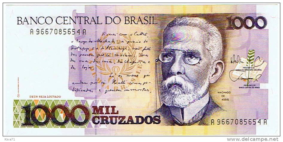 1000 Cruzados   "BREZIL"     UNC   B1 - Brésil