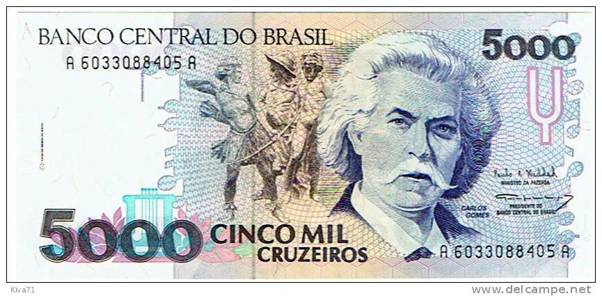 5000 Cruzeiros   "BREZIL"     UNC   B1 - Brésil