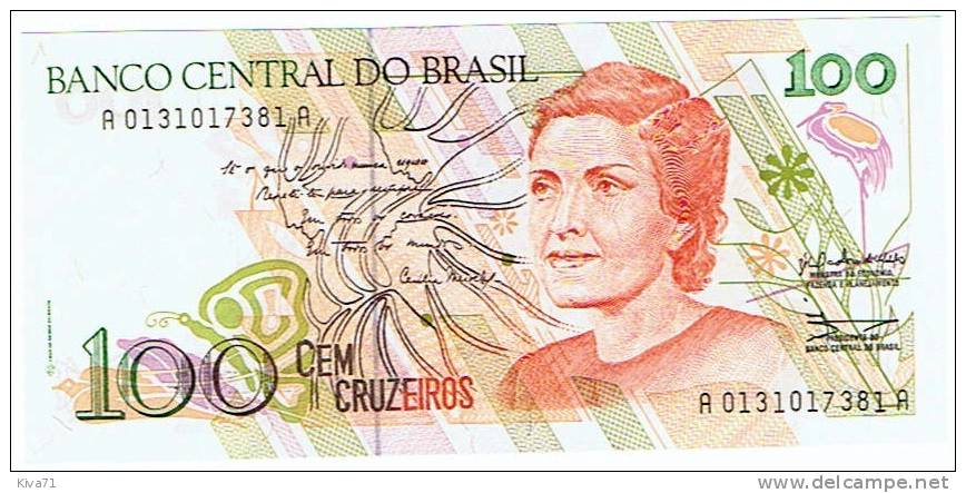 100 Cruzeiros   "BREZIL"     UNC   Ble 22 - Brazil