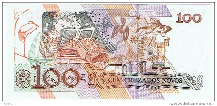 100 Cruzeiros   "BREZIL"     UNC   Ble 22 - Brasilien