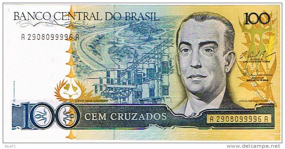 100 Cruzados   "BREZIL"     UNC   Ble 20 - Brésil