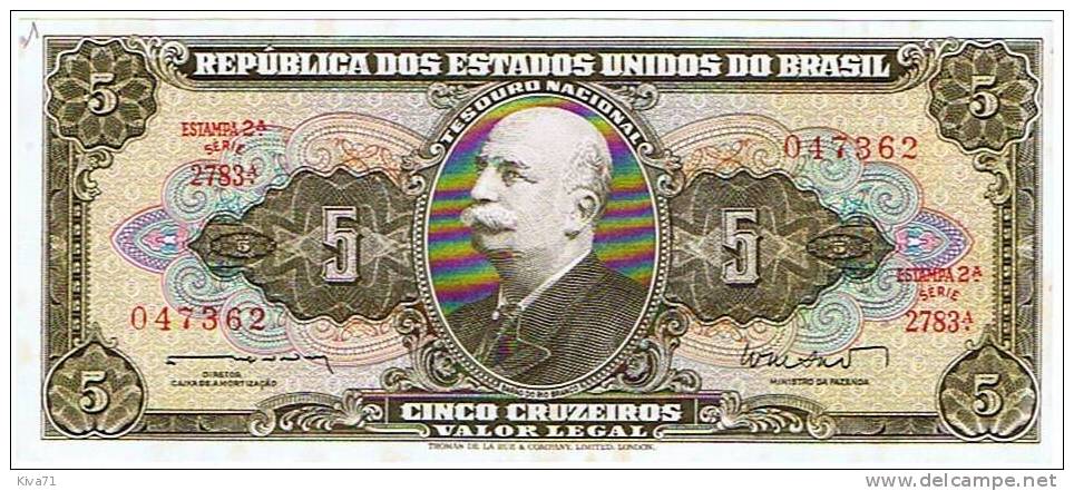 5 Cruzeiros   "BREZIL"     UNC   Ble 24 - Brazil