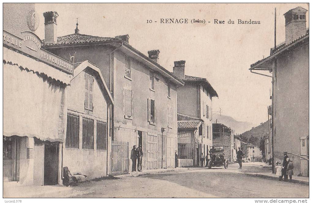 38 / RENAGE / RUE DU BANDEAU / TRES JOLIE CARTE AVEC AUTOMOBILE / RARE ++ - Renage