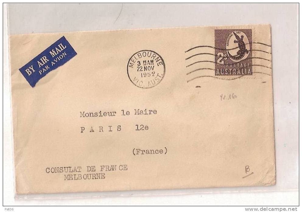 MELBOURNE 1952  / FRANCE - Lettres & Documents