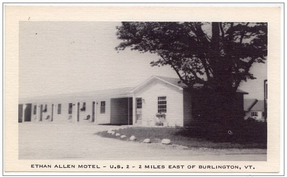 Chrome Postcard, Ethan Allen Motel U.S. 2 - 2 Miles East Of Burlington, Vermont (Ref.#655a) - Burlington