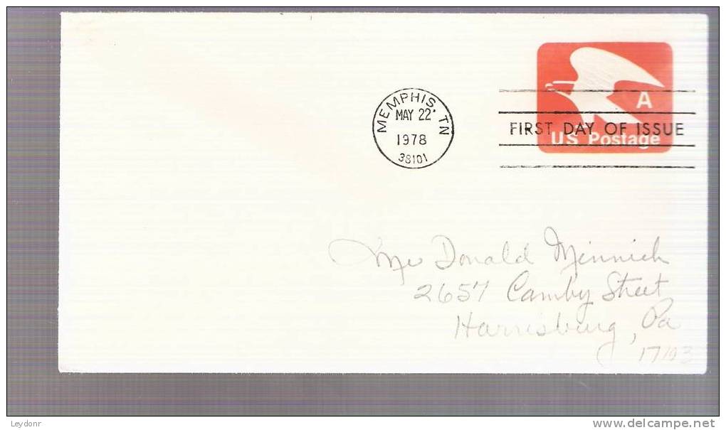 FDC Stamped Envelope - U.S.A. Eagle - Scott # U580 - 1971-1980