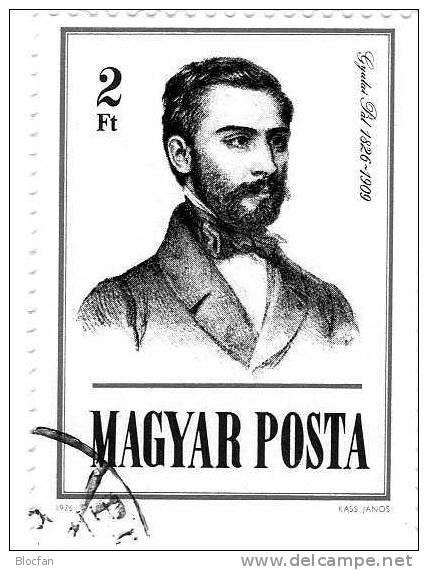 Ungarischer Poet 150. GT Schriftsteller Gyulai Magyar Posta 3140, Paar + 4 - Block O 1€ - Théâtre