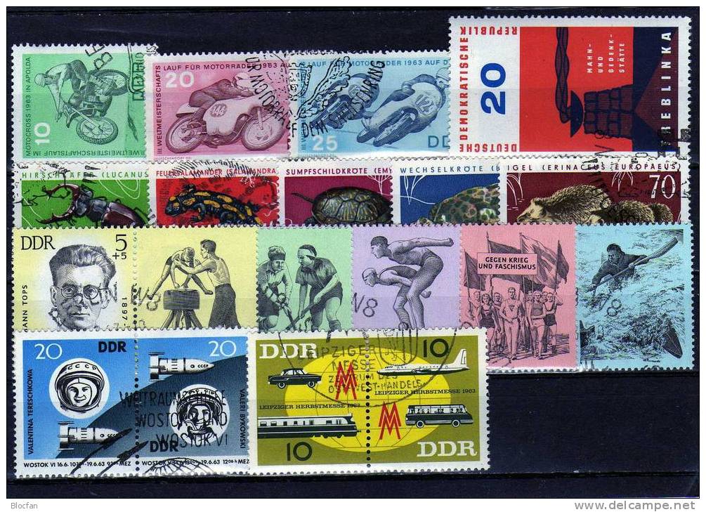 III.Quartal 1963 O DDR 970/1-983/7 Kosmos,Motocross,Gedenkstätte,Messe,Tiere,Sportler 24€ - Rusland En USSR