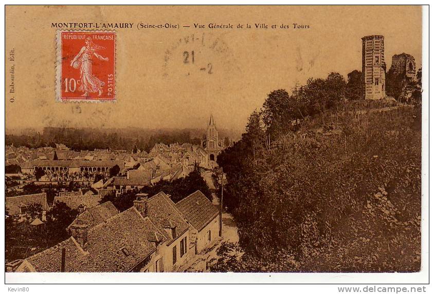 78 MONTFORT L´AMAURY Vue Générale De La Ville Et Des Tours - Montfort L'Amaury