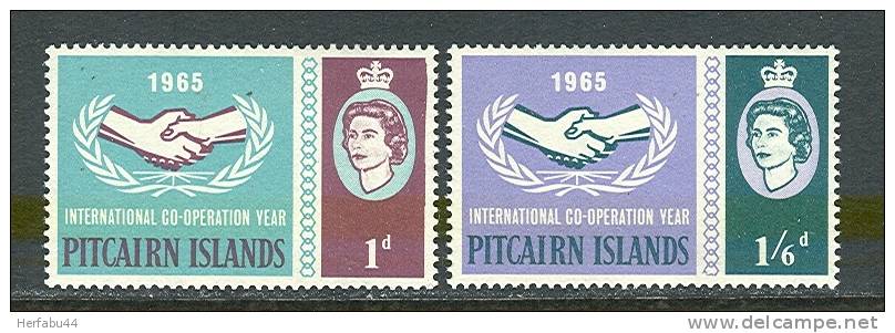 Pitcairn Islands     " Intl. Co-Operation Year"      Set       SC# 54-55 MNH** - Pitcairn Islands