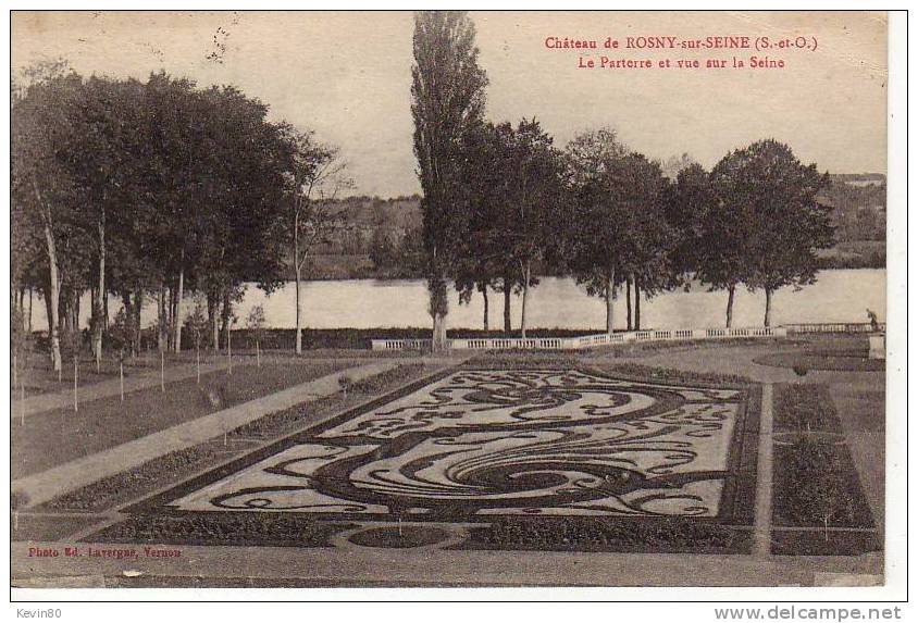 78 Château De ROSNY SUR SEINE Le Parterre Et Vue Sur La Seine - Rosny Sur Seine