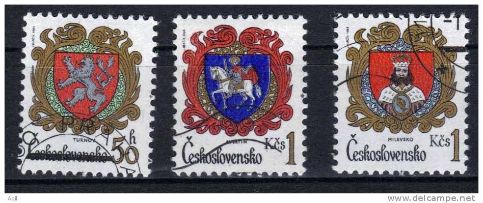 Tchécoslovaquie 1984 N°Y.T. : 2573,2575 Et 2576 Obl. - Oblitérés