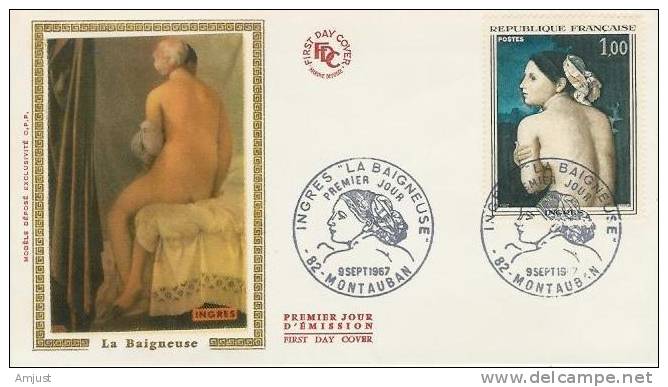 France FDC Lettre 1er Jour (No.1530 Yvert & Tellier ) Ingres "La Baigneuse" 9 Septembre 1967 Montauban - 1960-1969