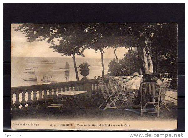 29 BEG MEIL (Fouesnant) Hotel, Terrasse Du Grand Hotel, Vue Sur La Cale, Animée, Ed Villard 2855, 192? - Fouesnant