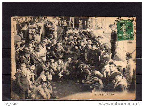 29 BREST Marine De Guerre, Cuirassé Carnot, A Bord, Marins, Ed GB 20, 1915 - Brest