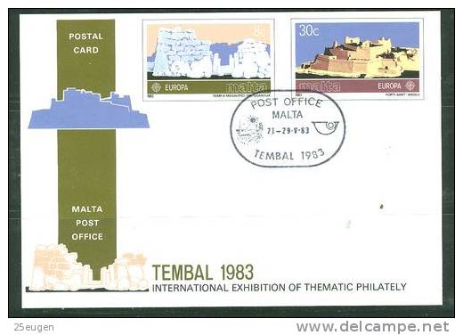 MALTA  1983 EUROPA CEPT POSTCARD USED - 1983