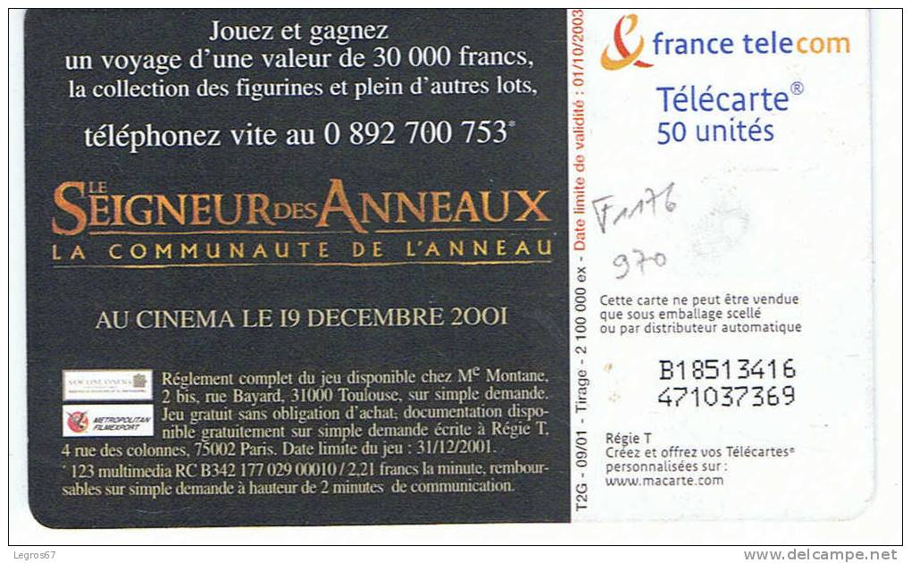 TELECARTE F 1176 970 LE SEIGNEUR DES ANNEAUX 2 - YEUX OUVERTS - 50 Unités   