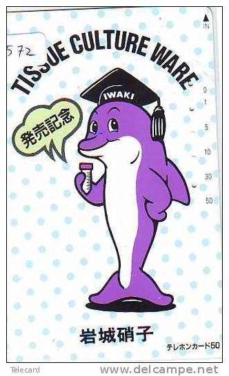 DOLPHIN DAUPHIN Dolfijn DELPHIN Tier Animal (572)  * 110-158297 * Telefonkarte Telecarte Japan * - Delfines