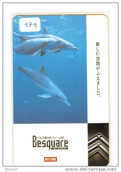 DOLPHIN DAUPHIN Dolfijn DELPHIN Tier Animal (579)  Telefonkarte Telecarte Japan * - Delfines