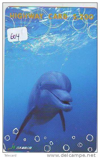 DOLPHIN DAUPHIN Dolfijn DELPHIN Tier Animal (604)  Telefonkarte Telecarte Japan * - Delfines