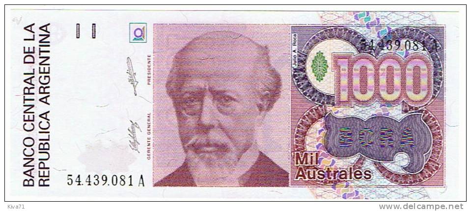 1000 Australes     "ARGENTINE"     UNC     Ble 4 - Argentina