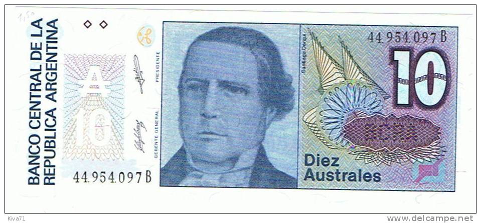 10 Australes     "ARGENTINE"     UNC      Ble 4 - Argentina